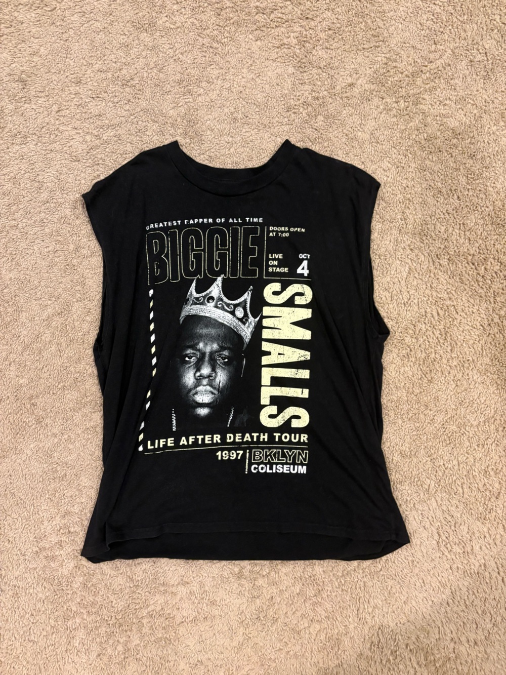 Biggie Smalls Graphic Tee - Black with Cream Print